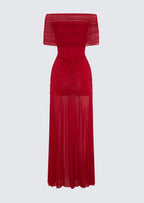 Slinky Off Shoulder Maxi Dress