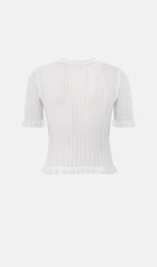 Openwork Jersey Maxi Skirt Sets In White