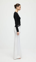 Open Twist Lace Maxi Dress In Black & White