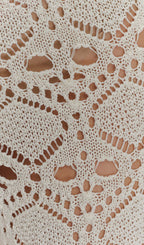 Bandage Knit Top & Crochet Knit Pants In Ivory
