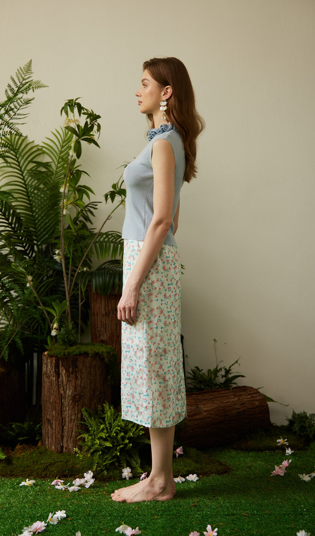 Ruched Collar Knited Top