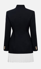 Mini Blazer Dress With Pleated Skirt