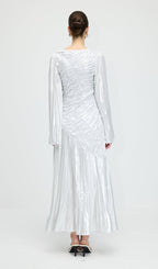 Metallic Long Sleeve Maxi Dress