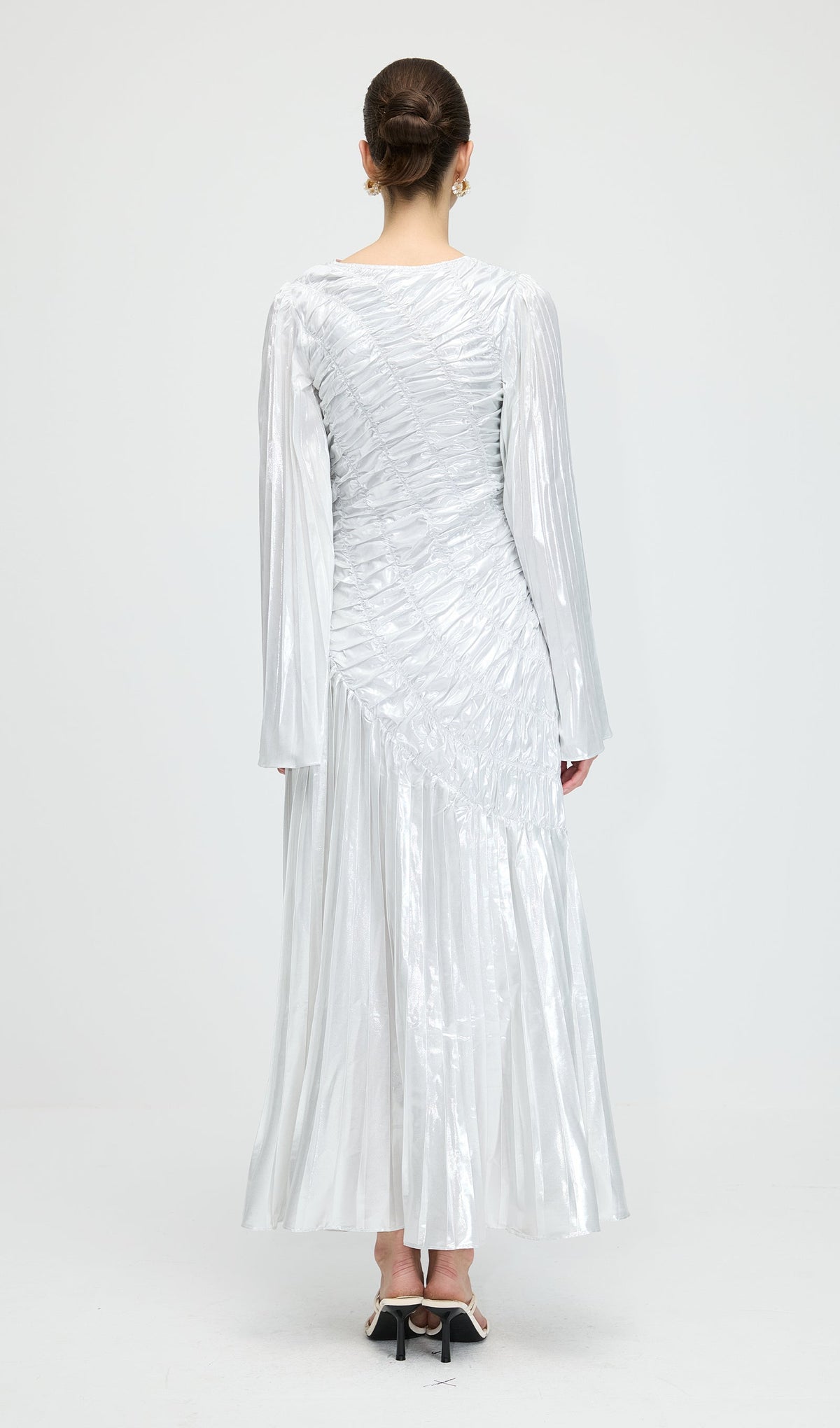 Metallic Long Sleeve Maxi Dress