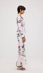 Floral Print Satin Maxi Skirt Two Piece Sets