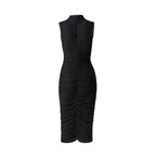 Cabernet Sleeveless Pleated Midi Dress