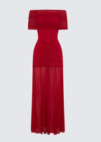 Slinky Off Shoulder Maxi Dress