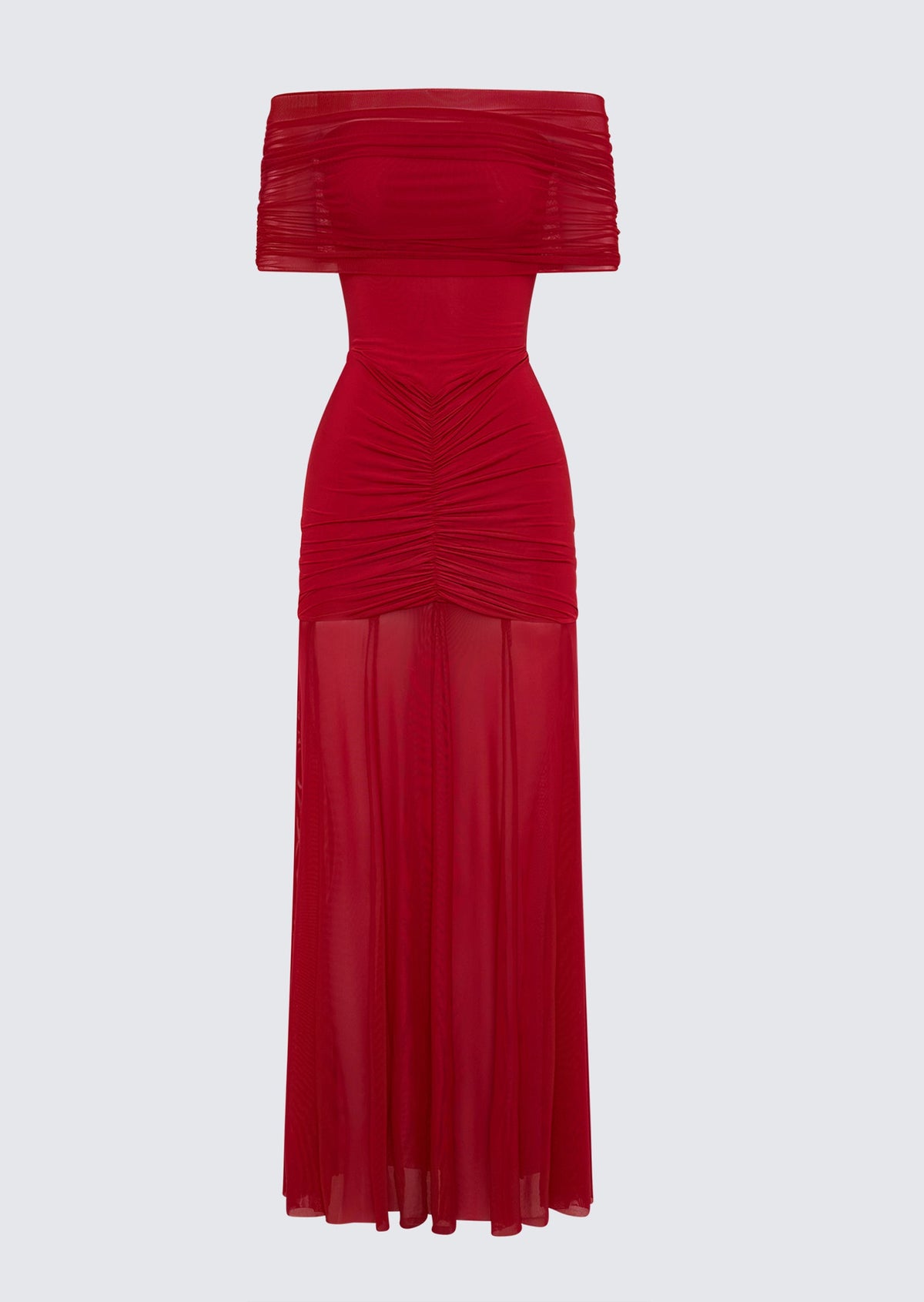 Slinky Off Shoulder Maxi Dress