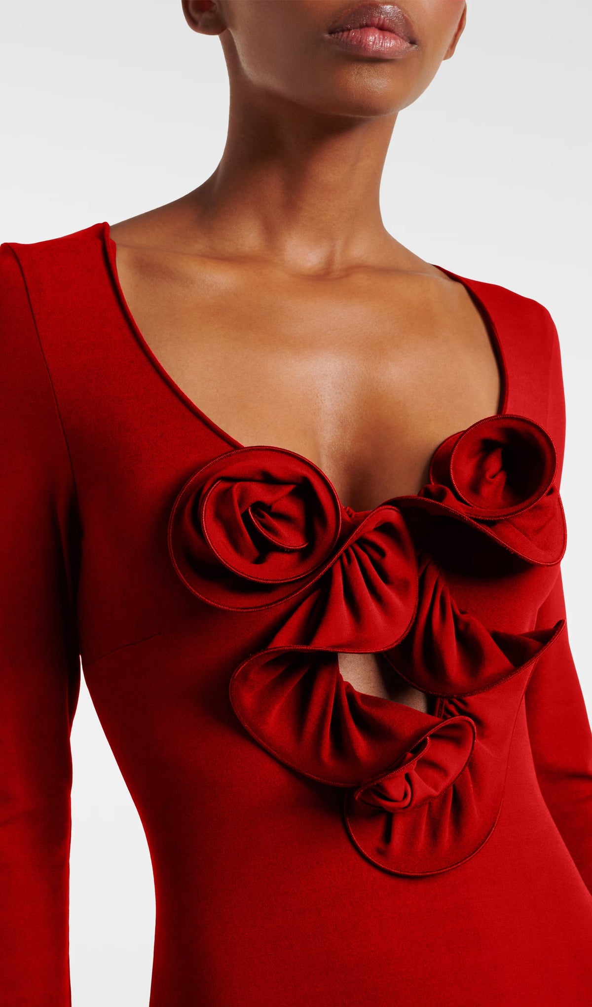 Flower Applied Jersey Maxi Dress
