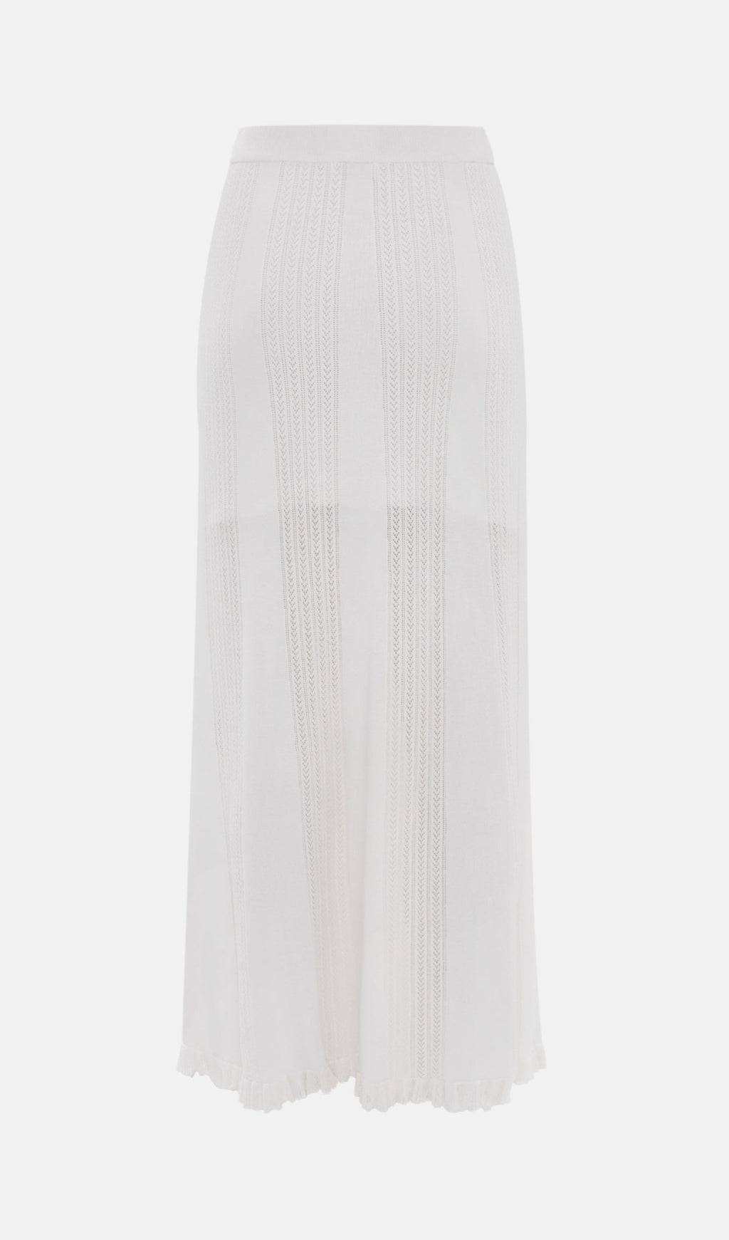 Openwork Jersey Maxi Skirt Sets In White