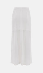 Openwork Jersey Maxi Skirt Sets In White