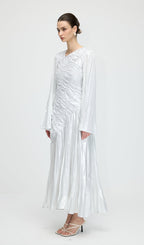 Metallic Long Sleeve Maxi Dress