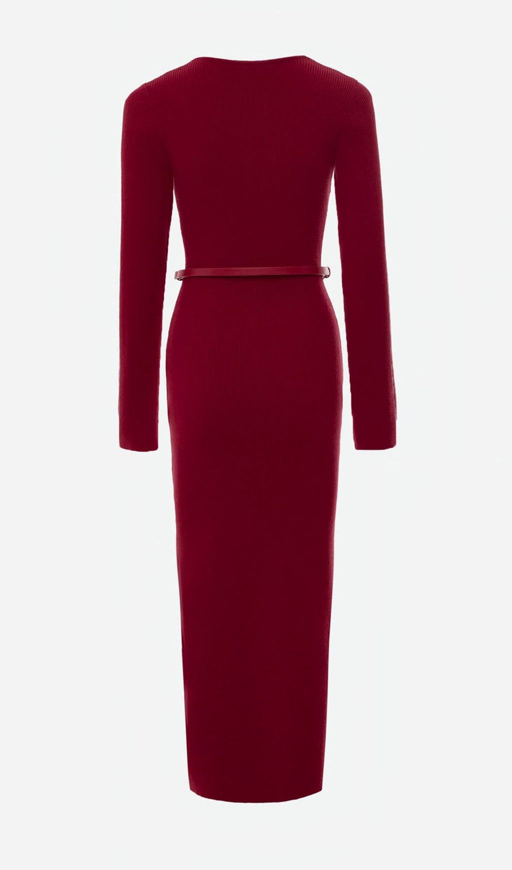 Red Knitted Midi Dress