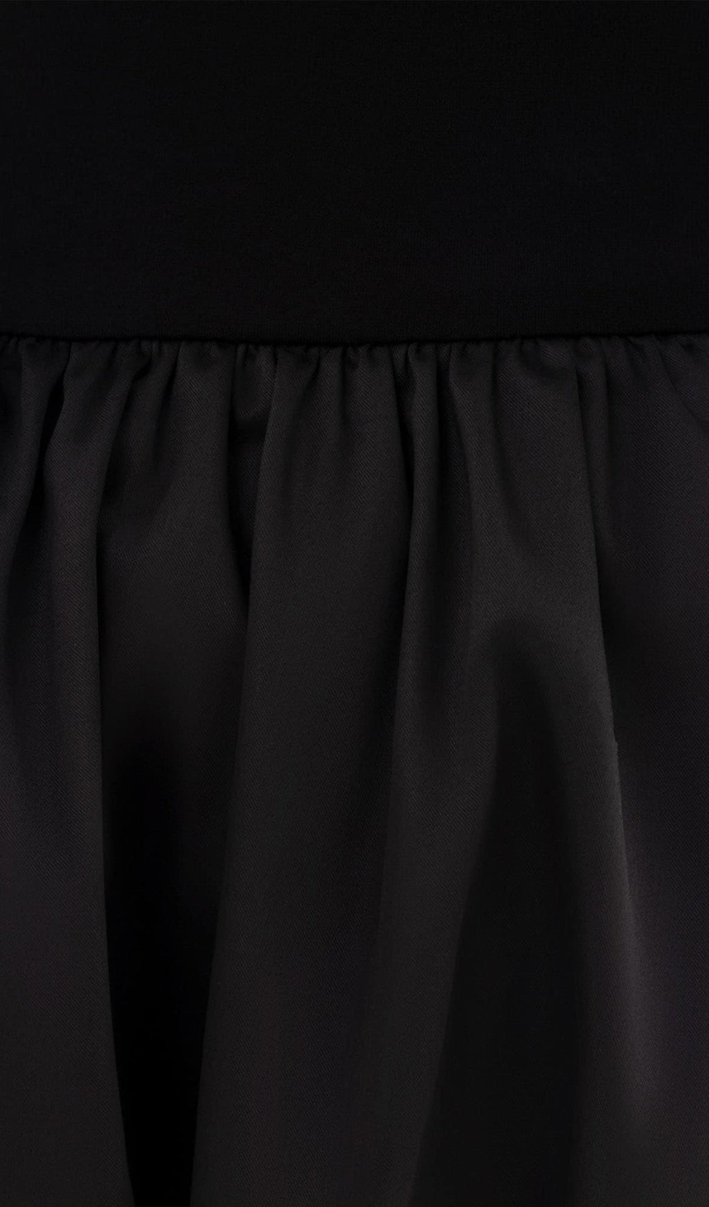 Open Shoulders Balloon Mini Dress-Black