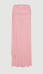 Mesh Top & Maxi Skirt In Pink