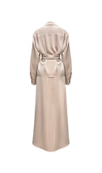 Solid Satin Shirt Maxi Dress Sets