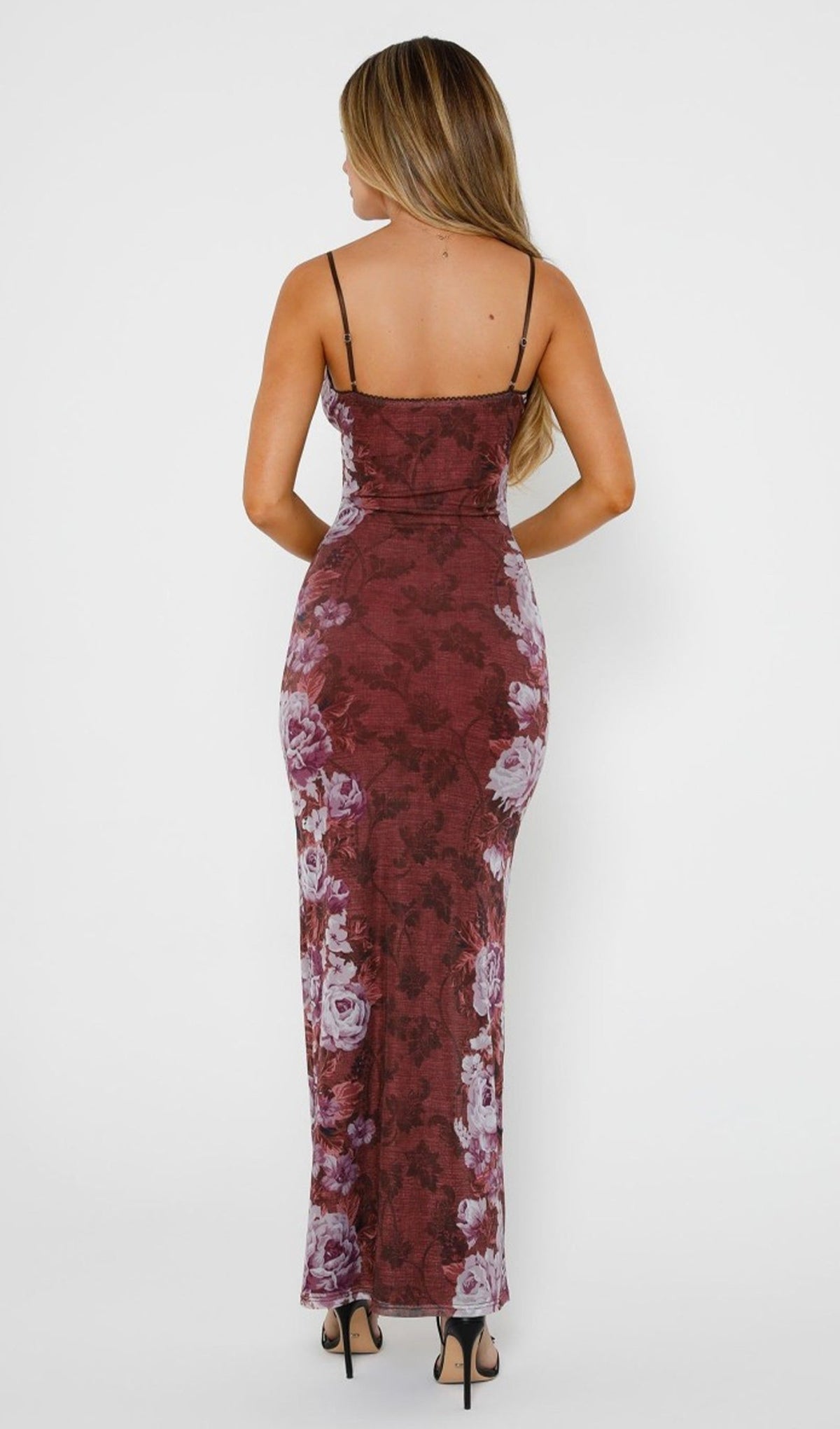 Floral Rose Stripe Maxi Dress