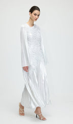 Metallic Long Sleeve Maxi Dress