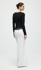 Open Twist Lace Maxi Dress In Black & White