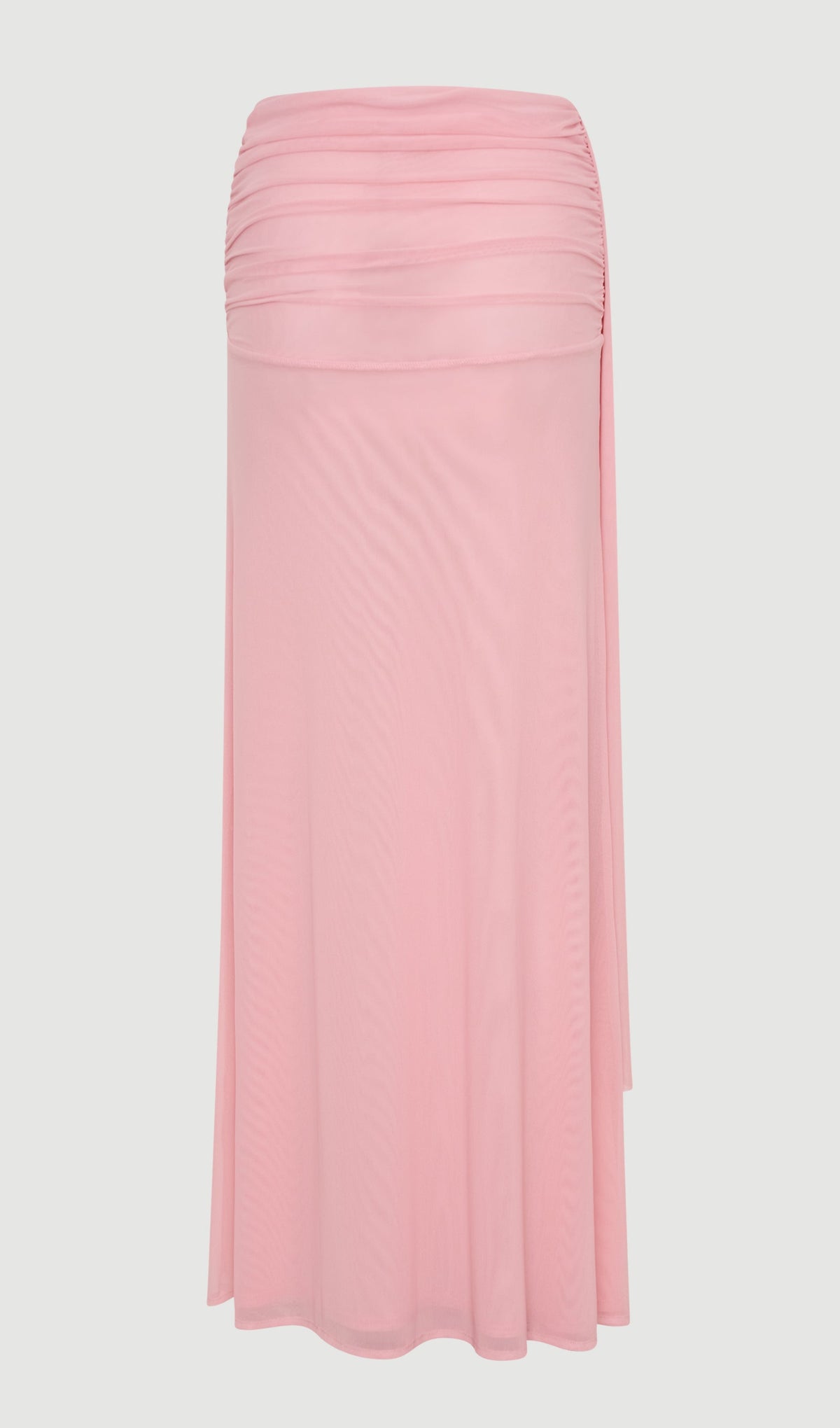 Mesh Top & Maxi Skirt In Pink