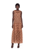 Almarie Lace High Neck Maxi Dress In Orange