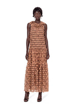 Almarie Lace High Neck Maxi Dress In Orange