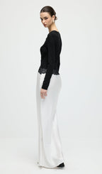 Open Twist Lace Maxi Dress In Black & White