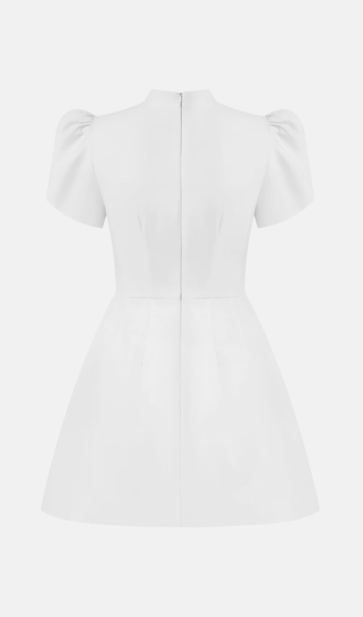 Mini Dress With High Collar In White