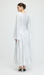 Metallic Long Sleeve Maxi Dress