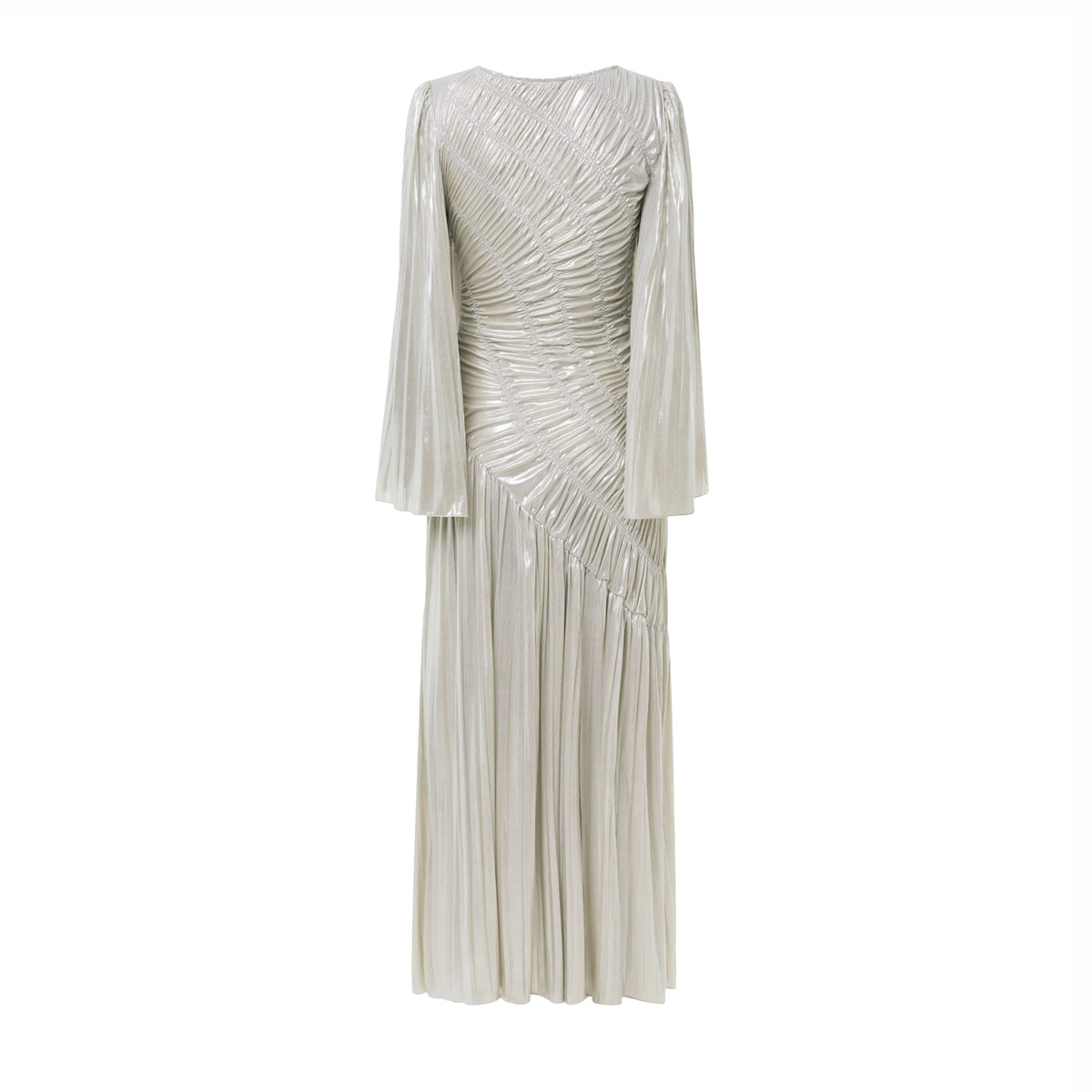 Metallic Ruffled Maxi Dress