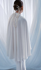 Blouse With Tonal Cape And Flared Maxi Skirt Sets
