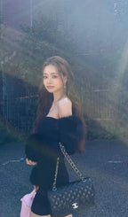 Black Off The Shoulder Mini Dress