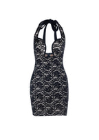 Jachai Halter Neck Lace Mini Dress