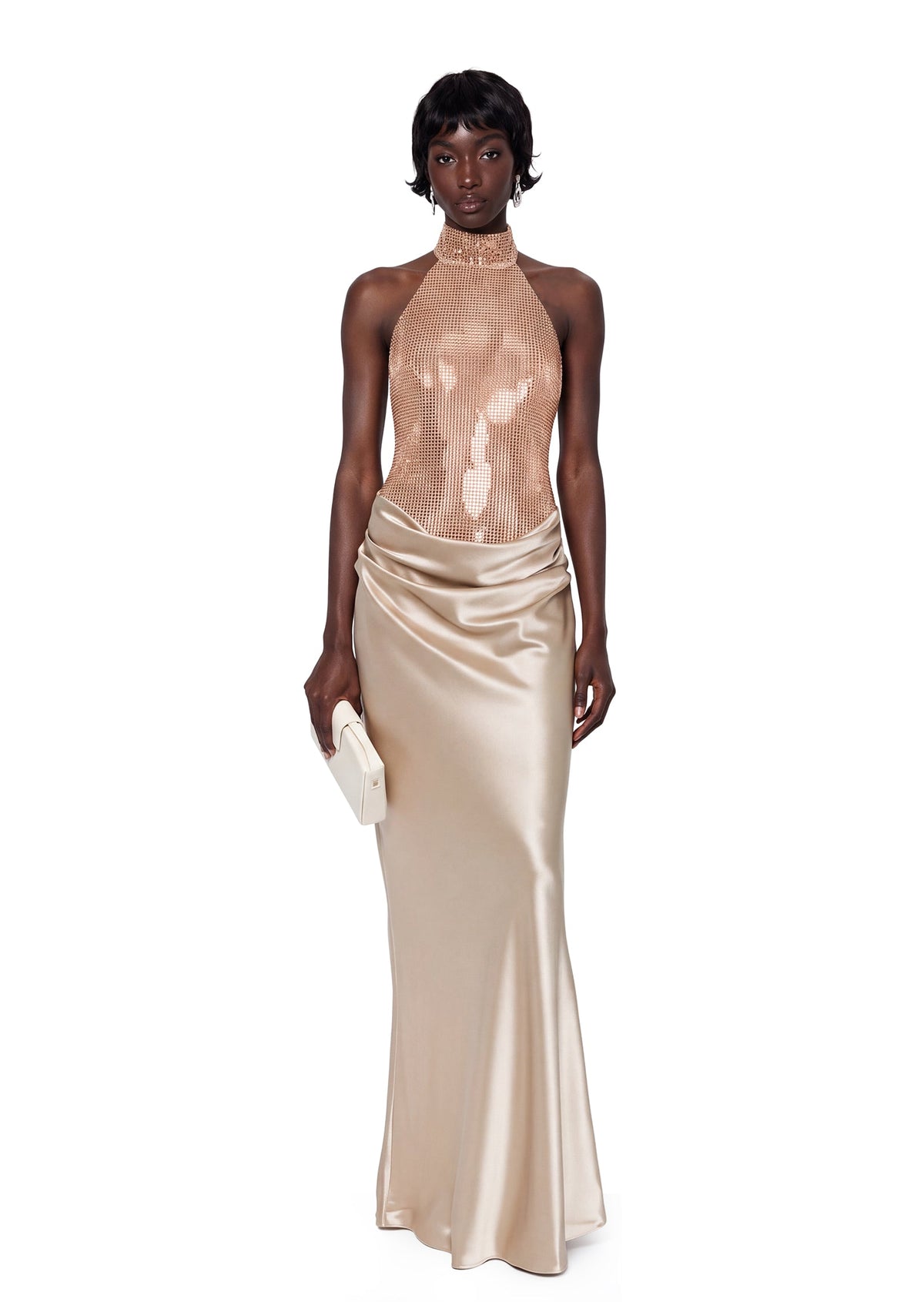 Maaike Sleeveless Satin Maxi Dress