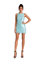 Lieu Sleeveless Open Back Sequined Mini Dress