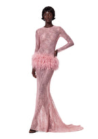 Dabney  Lace Maxi Dress In Pink