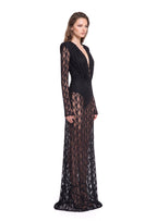 Pancho Long Sleeve Lace Maxi Dress