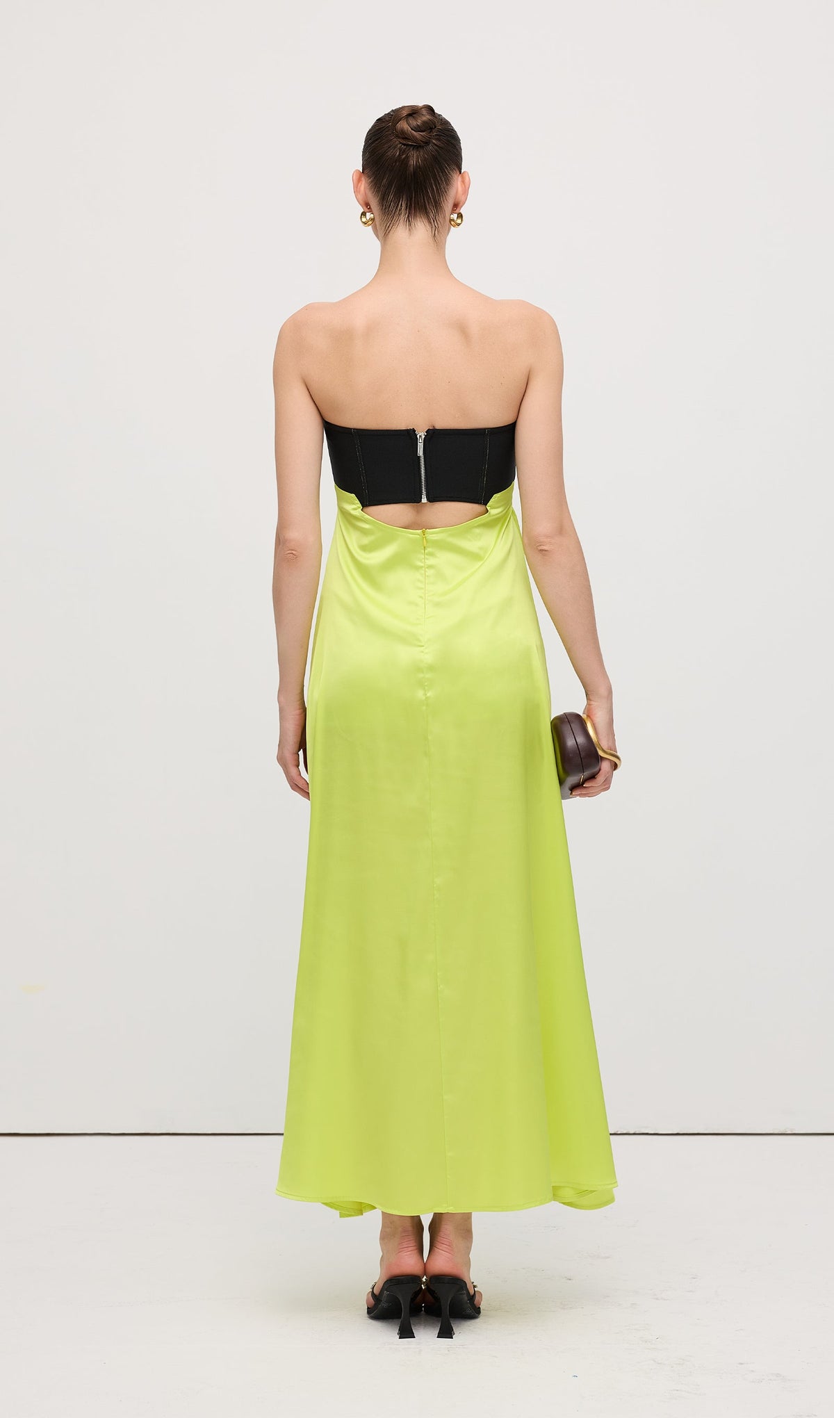 Corsetry Inspired Strapless Maxi Dress
