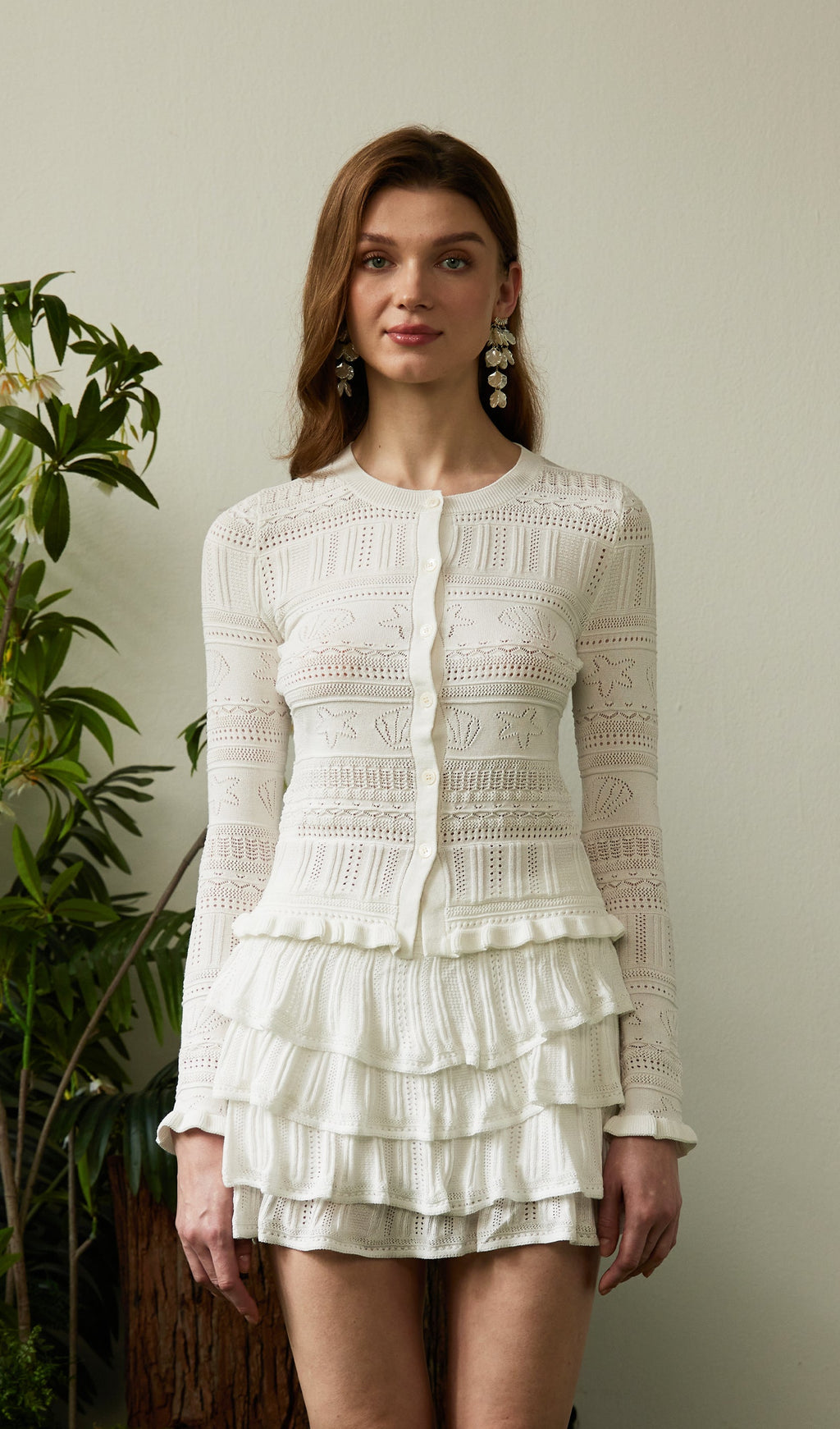 Solid Ruffle Mini Skirt