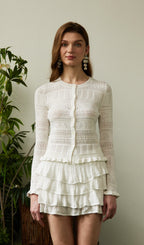 Solid Ruffle Mini Skirt