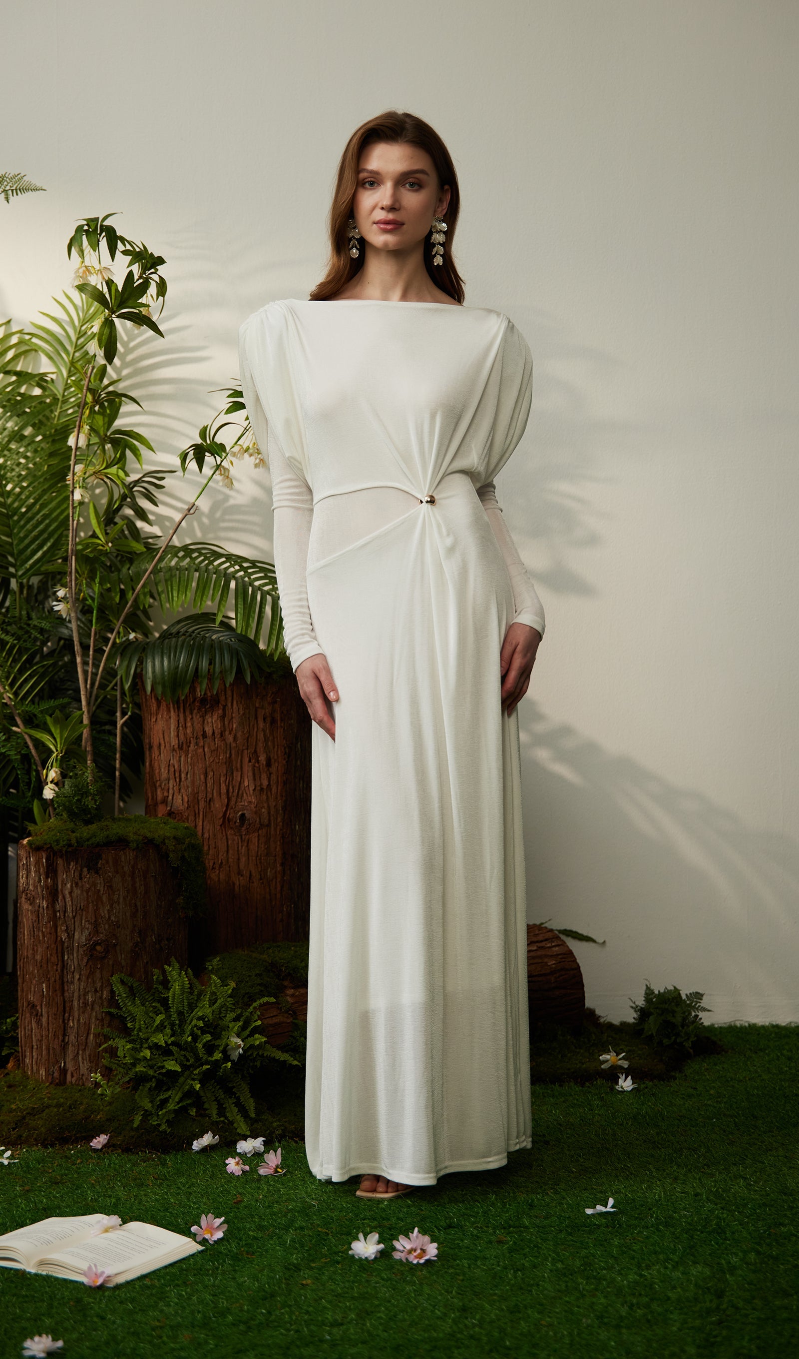 Metallic Decor Maxi Dress