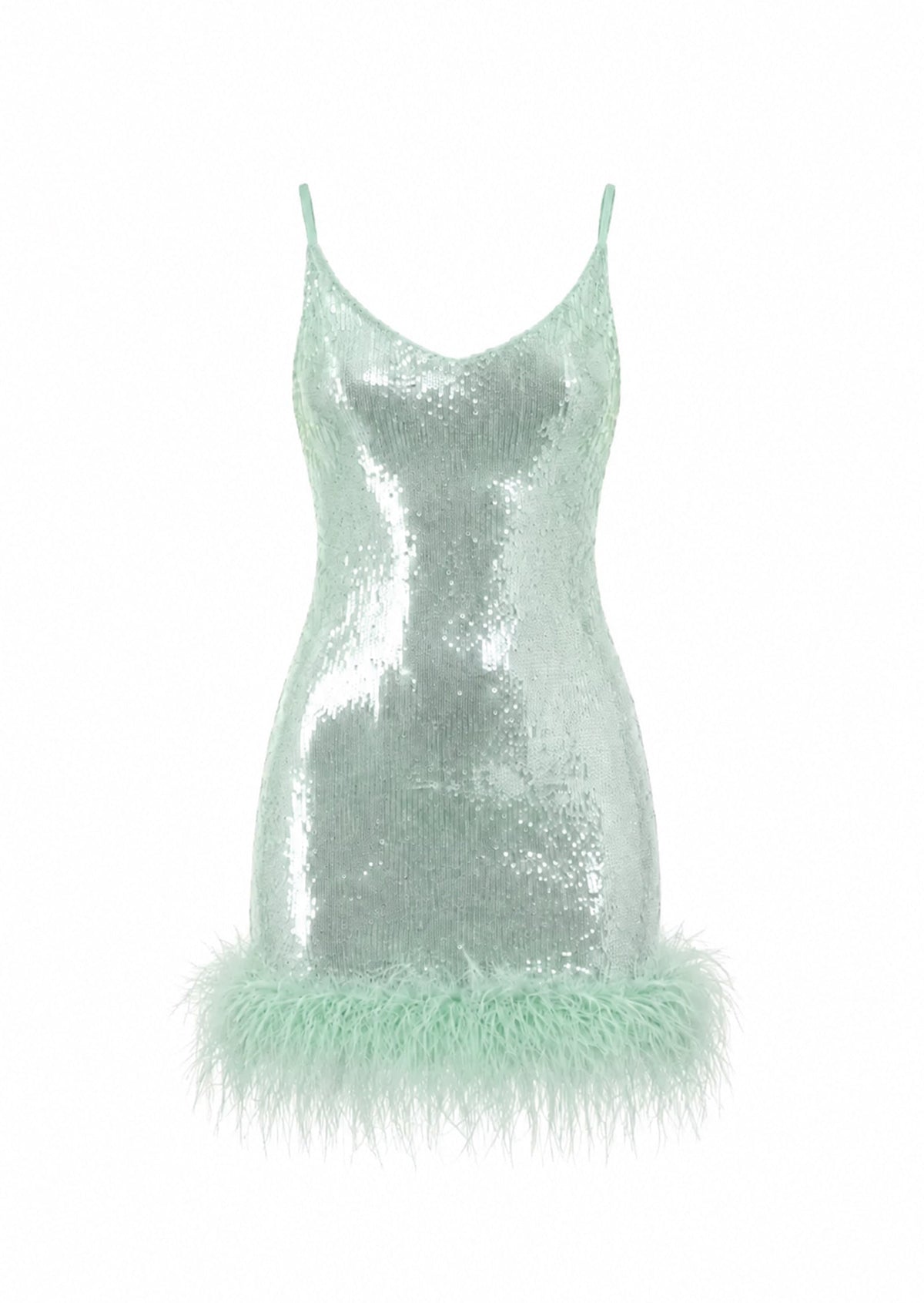 Padmavati Sequined Mini Dress In Mint Green