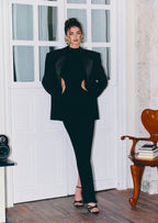 Yaeger Peak Lapel Suit Jacket In Black