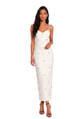 Jaddua Beaded Midi Dress In White