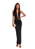Walidah Halter Neck Backless Maxi Dress