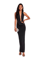 Walidah Halter Neck Backless Maxi Dress