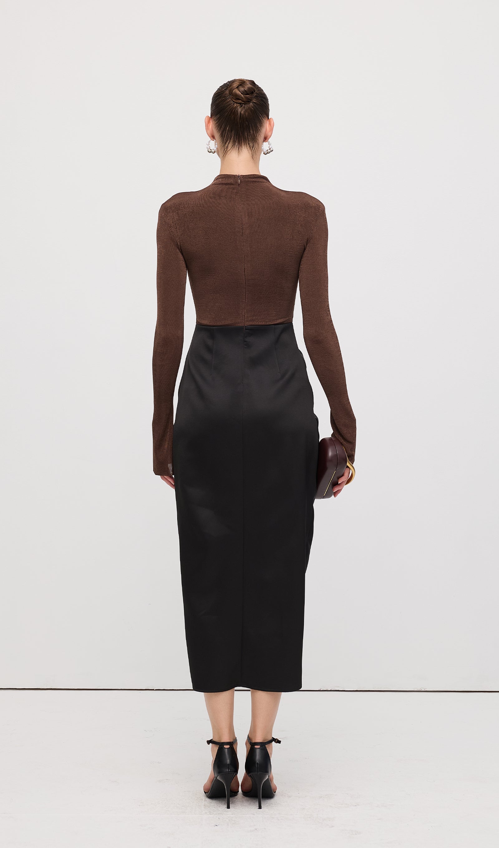 Asymmetrical Pleat Maxi Dress