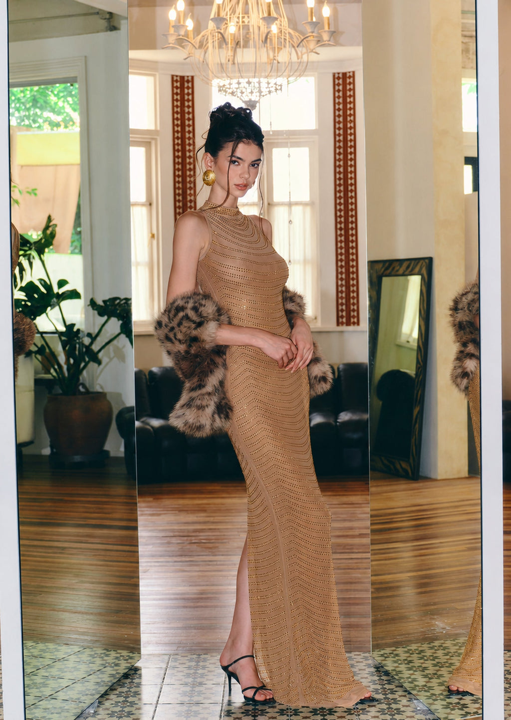 Jaana High Necked Sleeveless Maxi Dress