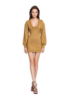Tahan Knitted Puff Sleeve Mini Dress