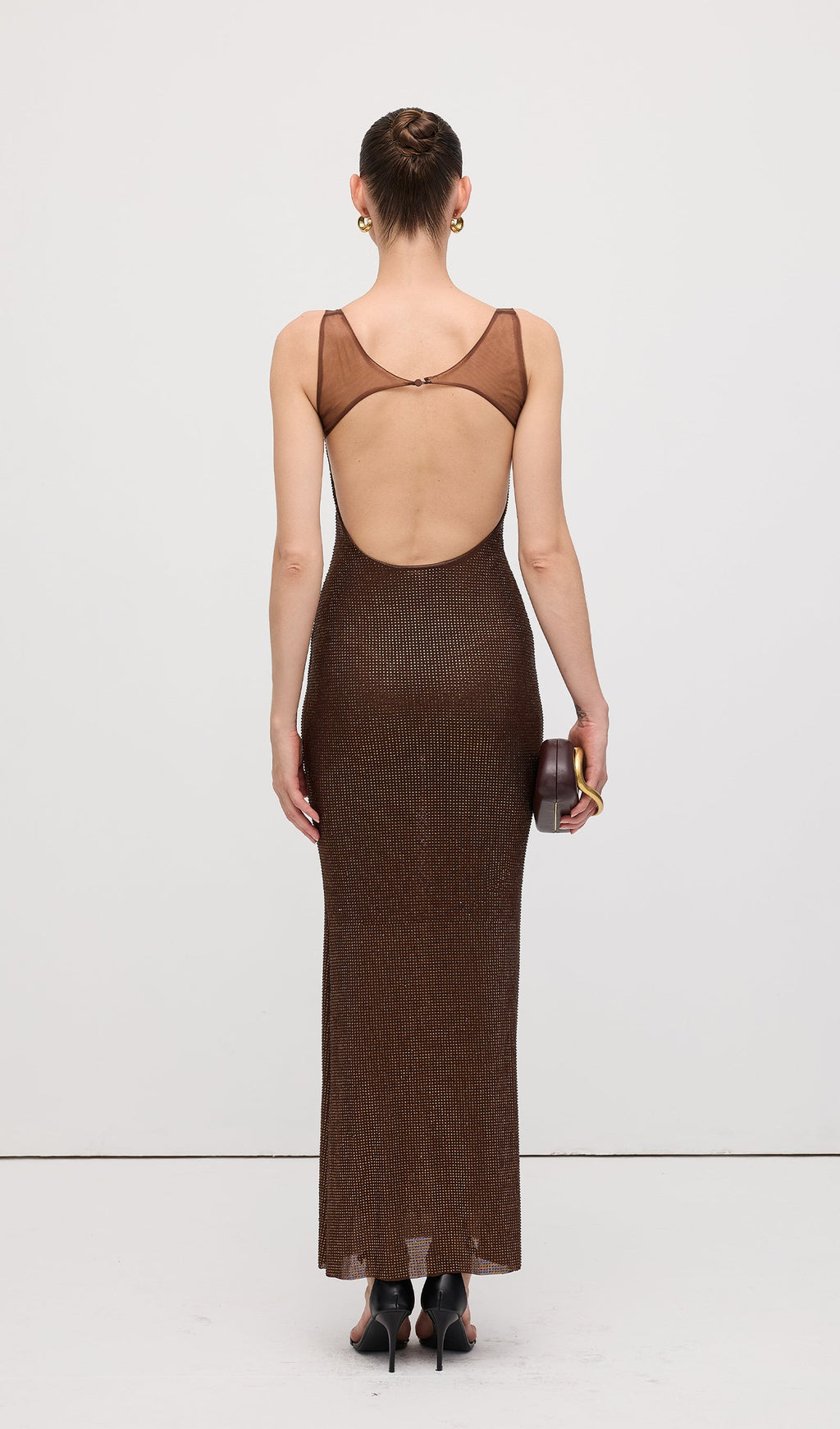 Hot Fix With Mesh Back Maxi Dress